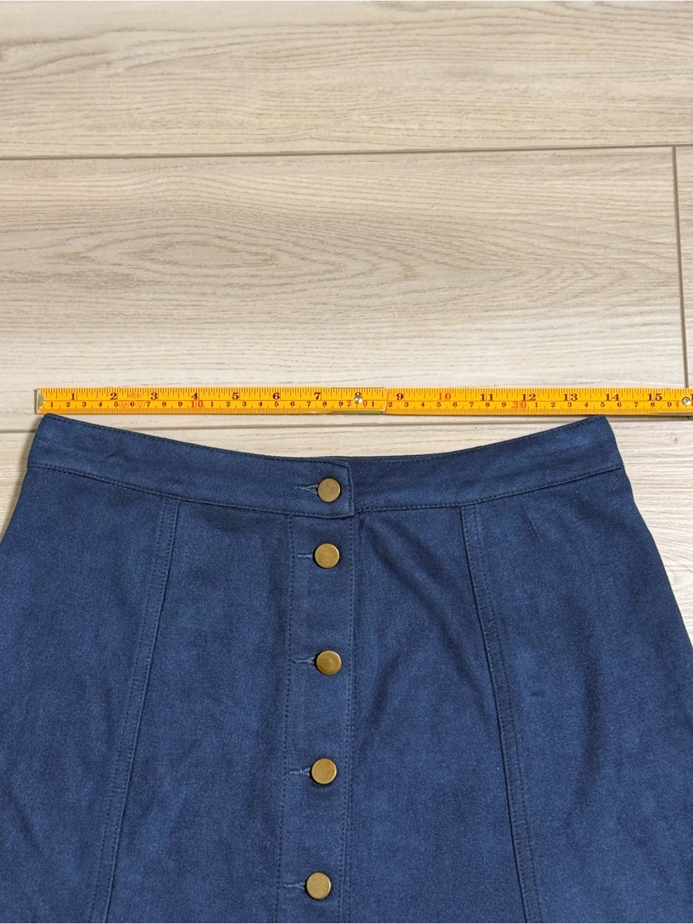 Ellison Blue Button Front Mini Skirt Size Small - Picture 4 of 6